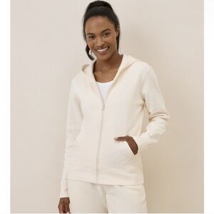 Pact Brushed Fleece Full Zip Hoodie M 100% Organic Cotton Minimalist Sustainable